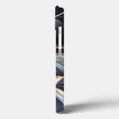 ネイビーブルーと金ゴールドマーブル絵画の抽象芸術 Case-Mate iPhoneケース (裏面 / 左)