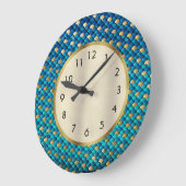 ネイビーブルーと金ゴールドマーメイドはかりで測 ラージ壁時計 (傾斜)