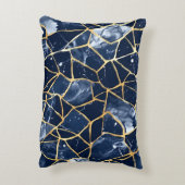 ネイビーブルーと金ゴールドモザイクチップパターンのシェード アクセントクッション (裏面(縦))