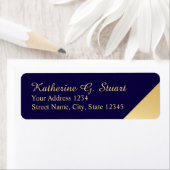 ネイビーブルーと金ゴールドモダンエレガント ラベル (インサイチュ)