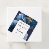 ネイビーブルーと金ゴールドモダンフローラ結婚の皆様 フェイバータグ (インサイチュ)