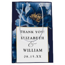 ネイビーブルーと金ゴールドモダンフローラ結婚の皆様