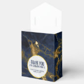 ネイビーブルーと金ゴールドモダンマーブル結婚ズ フェイバーボックス (オープン)