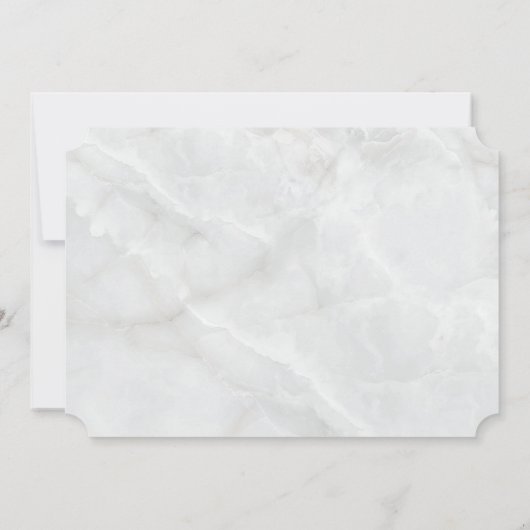 ネイビーブルーと金ゴールドモダンマーブル結婚ズ 招待状 (裏面)