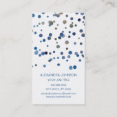 ネイビーブルーと金ゴールドモダン紙吹雪メイクアップアーティスト 名刺 (裏面)