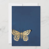 ネイビーブルーと金ゴールドヴィンテージバラキンセアニラ 招待状 (裏面)