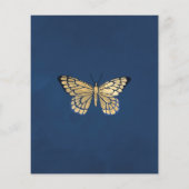 ネイビーブルーと金ゴールドヴィンテージバラキンセニェラ招待状 チラシ (裏面)