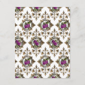 ネイビーブルーと金ゴールドヴィンテージピーコックゲスト詳細 エンクロージャーカード (裏面)