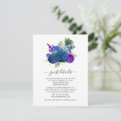 ネイビーブルーと金ゴールドヴィンテージピーコックゲスト詳細 エンクロージャーカード (スタンド正面)