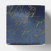 ネイビーブルーと金ゴールドヴィンテージ書 フェイバーボックス (上部)