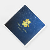 ネイビーブルーと金ゴールド中国のの雪結婚片 (コーナー)