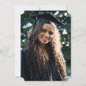 ネイビーブルーと金ゴールド写真卒業サンキューカード サンキューカード (裏面)