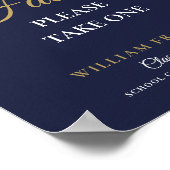 ネイビーブルーと金ゴールド卒業党が署名を好む ポスター (角)