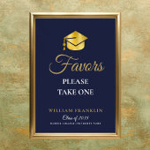 ネイビーブルーと金ゴールド卒業党が署名を好む ポスター