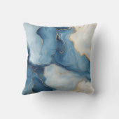 ネイビーブルーと金ゴールド大理石装飾装飾用クッション クッション (裏面)