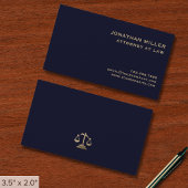 ネイビーブルーと金ゴールド弁護士 名刺