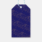 ネイビーブルーと金ゴールド星ダブルジョイント誕生日 ギフトタグ (裏面)