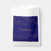 ネイビーブルーと金ゴールド星ダブルジョイント誕生日 フェイバーバッグ (正面)