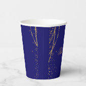 ネイビーブルーと金ゴールド星ダブルジョイント誕生日 紙コップ (右)