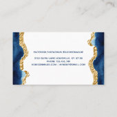 ネイビーブルーと金ゴールド水彩アポイントメントカード 予約カード (裏面)