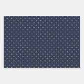 ネイビーブルーと金ゴールド海をシームレスにテーマ ラッピングペーパーシート (正面3)