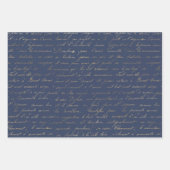 ネイビーブルーと金ゴールド海をシームレスにテーマ ラッピングペーパーシート (正面2)