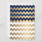 ネイビーブルーと金ゴールド紙吹雪ドット – リハーサルディナー 招待状 (裏面)