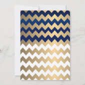 ネイビーブルーと金ゴールド紙吹雪ドット – 招待状 (裏面)