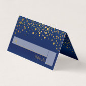 ネイビーブルーと金ゴールド紙吹雪 | 座席表 名刺 (裏面)