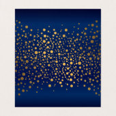 ネイビーブルーと金ゴールド紙吹雪 | 座席表 名刺 (内部フラット)