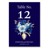 ネイビーブルーと金ゴールド結婚のテーブル番号 テーブルナンバー (裏面)