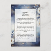 ネイビーブルーと金ゴールド結婚フローラ エンクロージャーカード (正面)