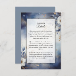 ネイビーブルーと金ゴールド結婚フローラ エンクロージャーカード