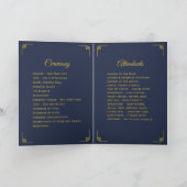 ネイビーブルーと金ゴールド結婚フローラ プログラム (内部)