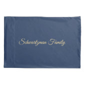 ネイビーブルーと金ゴールド通行人 枕カバー (裏面)