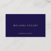 ネイビーブルーと金ゴールド エレガント 名刺 (正面)
