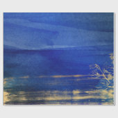 ネイビーブルーと金ゴールド ラッピングペーパー (フラット)