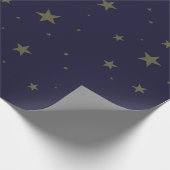 ネイビーブルーと金ゴールド ラッピングペーパー (角)