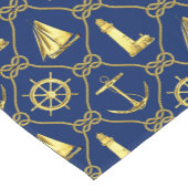 ネイビーブルーと金ゴールド 航海の ショートテーブルランナー (コーナー)