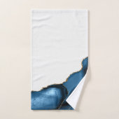 ネイビーブルーと金属製金ゴールド瑪瑙 バスタオルセット (ハンドタオル)