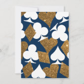 ネイビーブルーにゴールドのラスベガス結婚式の受付カード 招待状 (裏面)