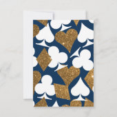 ネイビーブルーにゴールドのラスベガス結婚式情報挿入カード 招待状 (裏面)