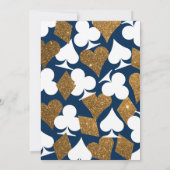 ネイビーブルーにゴールドのラスベガス結婚式招待状 招待状 (裏面)