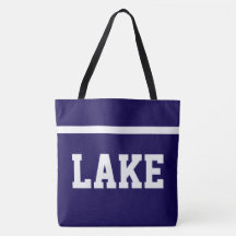 ネイビーブルーにホワイトの太字アスリーツボーダー LAKE