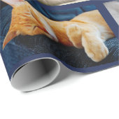 ネイビーブルーに写真のコラージュを10個作成 ラッピングペーパー (ロールコーナー)