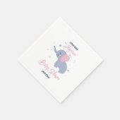 ネイビーブルーに可愛いカートゥーン象の模様 スタンダードカクテルナプキン (角)