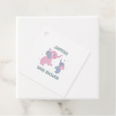 ネイビーブルーに可愛いカートゥーン象の模様 フェイバータグ (インサイチュ)