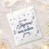 ネイビーブルーに可愛いカートゥーン象の模様 フェイバーバッグ (クリップ留めされた状態)