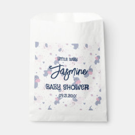 ネイビーブルーに可愛いカートゥーン象の模様 フェイバーバッグ