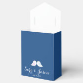 ネイビーブルーに可愛い愛結婚鳥 フェイバーボックス (オープン)